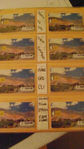 Tarjeta Telefonica Coleccion Telecom Cerro 7 Colores Usada 2 0