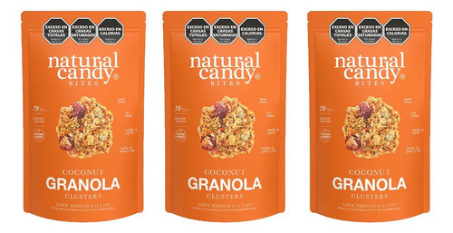 Pack X3 Snack Granola Coconut Natural Candy 100 G 0