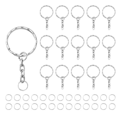 Kit 50  Argollas Texturadas Para Llaveros + 50 Argollas 0
