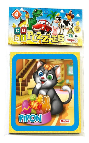 Cubi Puzzle Gatitos - Rompecabezas Jardín - 4 Piezas Nupro 1