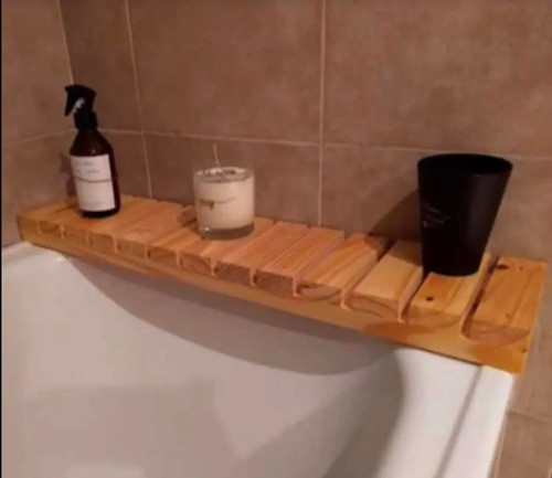 Organizador Estante Cruce Bañera Madera 0