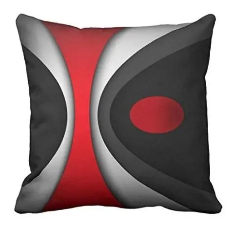 Juego De 4 Fundas De Almohada, Diseño De Rayas Rojas Abstra 1