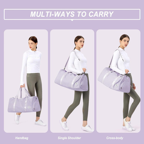 Bolso De Entrenamiento Ligero Morado Con Compartimento 1