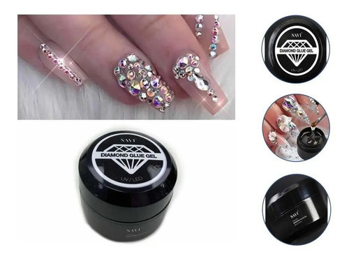 Pegamento Gel Uv Led Strass Decoración Uñas Profesional 15ml 0