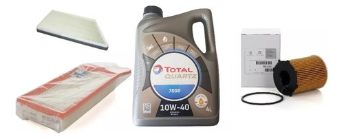 Kit 3 Filtros Original + 4l Aceite Total Peugeot 207 1.4 Hdi 1