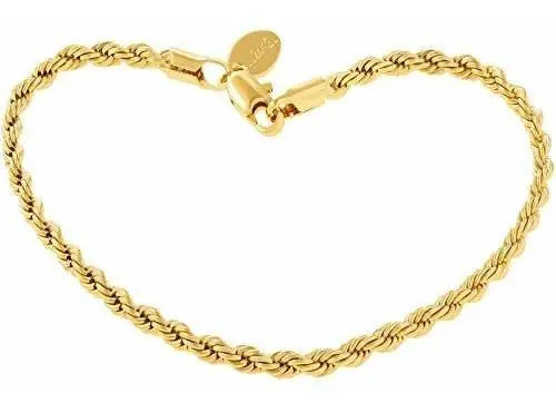 Joyeria De Por Vida Pulsera De Cadena De Cuerda De 3 Mm Chap 0
