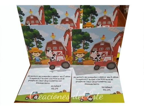 Tarjetas Invitaciones Infantiles 3d Todas Las Tematicas X 5 0