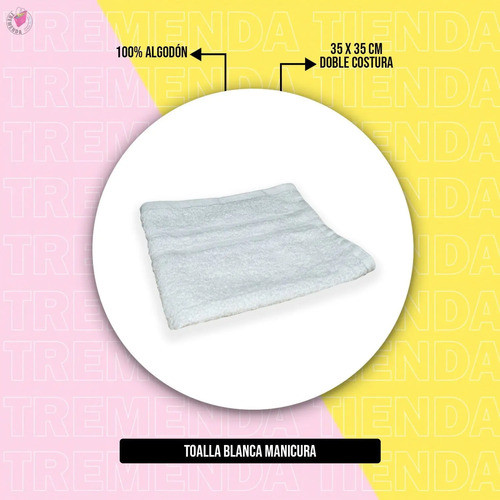 Toalla De Algodón Blanca Para Manicuría Texsur 35 X 35 Cm 1