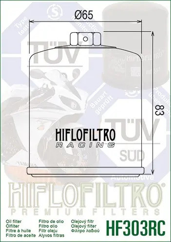 Filtro Aceite Hf303 Racing Benelli Tnt 300 600 1