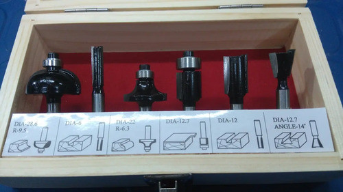 Kit De 6 Fresas Para Madera Kld Router 6,3 Mm 0