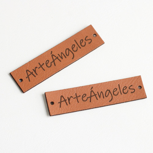 Etiquetas Eco Cuero Personalizadas X 100u (4,5x1 Cm) 1