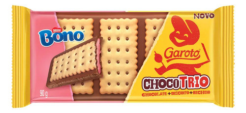 Tableta Chocolate Choco Trío Bono Frutilla Garoto 90 Grs. 0