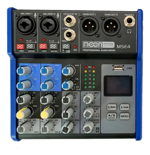 Consola Mixer Moon Mse4 Fx 4 Usb Bluetooth Interfase Rec 0
