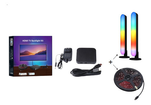 Hdmi Sync Box + Tira Led + 2 Barras De Luz 0