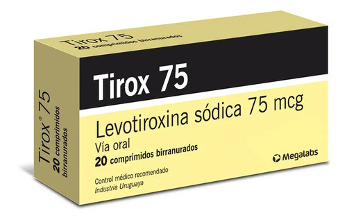 Tirox® 75mcg X 20 Comp. (levotiroxina) | Hormona Tiroidea 0