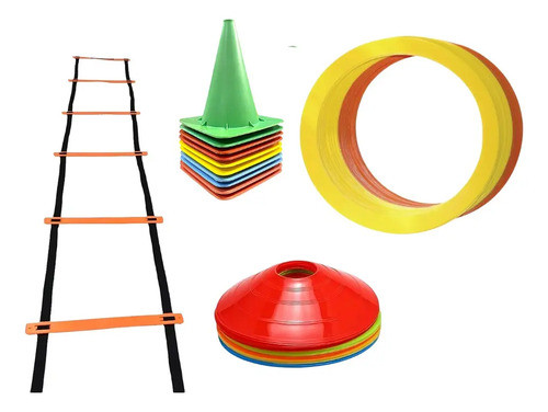 Kit Entrenamiento Escalera + 10 Conos 10 Tortuga 5 Aro Plano 0