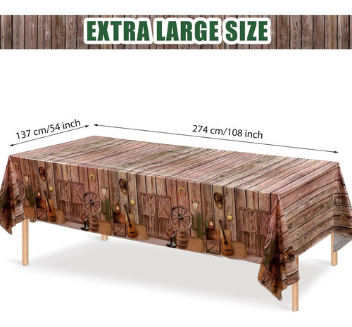 Manteles De Mesa Cowboy Western, Plásticos, Tema Granja 1