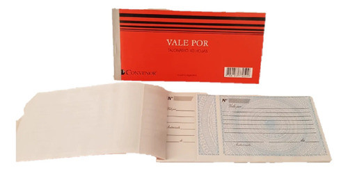 Talonario Vale Por, Convenor, 40 Hojas. X 100 Unidades. 0