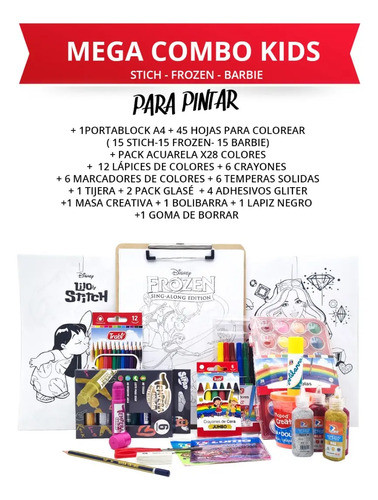 Super Kit Arte Niños Set Infantil + Dibujos Barbie Y Más 1