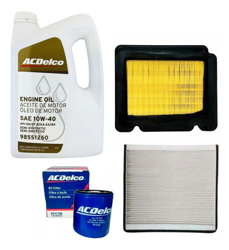 Juego 3 Filtros + Aceite Chevrolet Aveo 1.6 16v G3 2014 2015 0