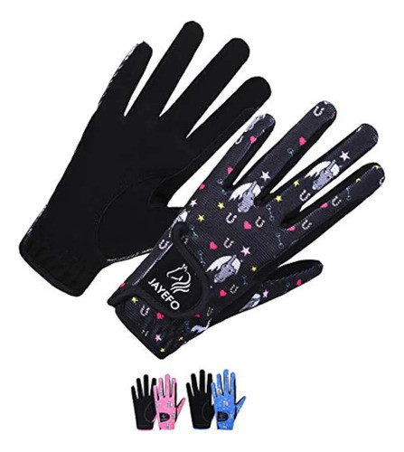 Jayefo Guantes De Equitación Ecuestres Para Niños, 0