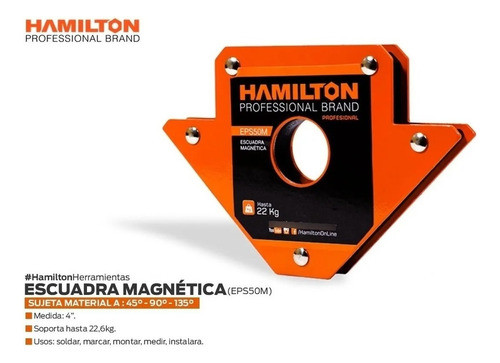 Escuadra Magnética Para Soldaduras 22kg Hamilton Eps50m 1