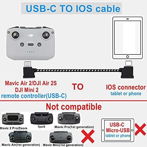 Cable Usb C A Ios Para Control Remoto Dji Mavic 3/air 2 Etc 1