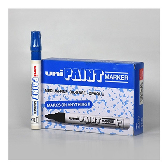 Marcador Uni-ball Uni Paint Px20 Pintura Color Azul Caja X12 0