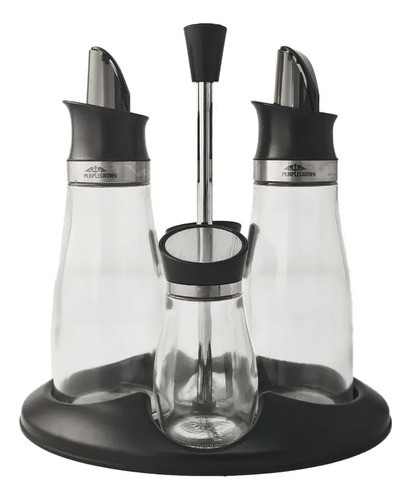 Set X 4 Alcuza Glass Vidrio Aceitero Vinagrero Sal Pimienta 1