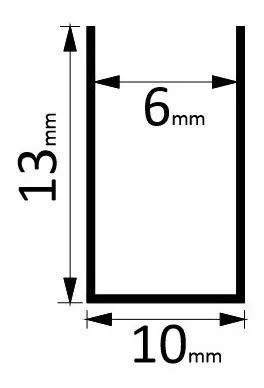 Perfil U De Aluminio  10 X 13 Mm Blanco X 4 Metros 1