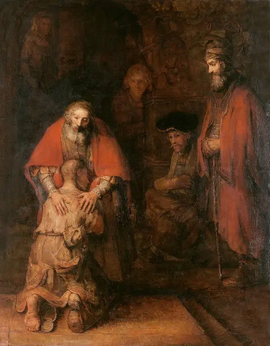 Lamina Fine Art Regreso Del Hijo Prodigo Rembrandt 70x87 Myc 1