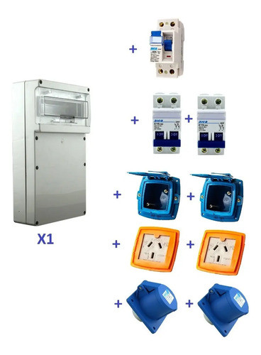 Kit Gabinete+ Id2x40a+2 Tm2x16a +2 Toma 2x10a +2 Toma 2x16a 0