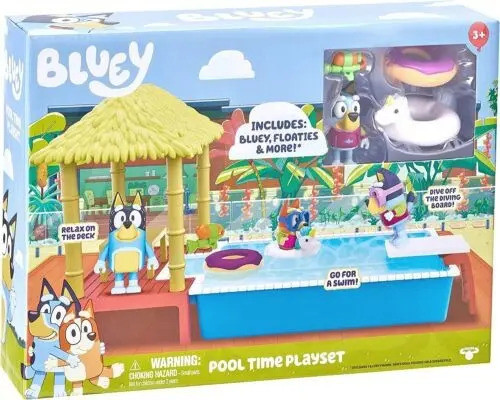 Bluey Set Pileta Natacion C/acc Y Figura Int 13065 Disney Jr 0