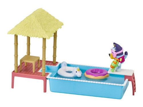 Bluey Set Pileta Natacion C/acc Y Figura Int 13065 Disney Jr 1
