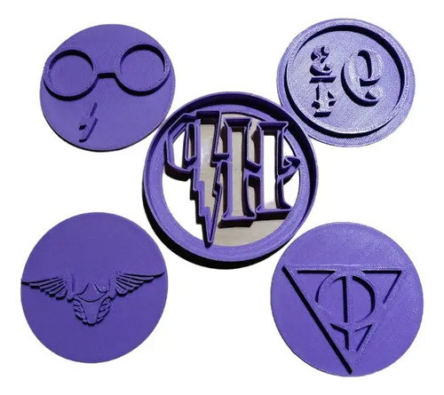 Set X5 Cortantes Harry Potter +  Caketopper Harry Potter 0