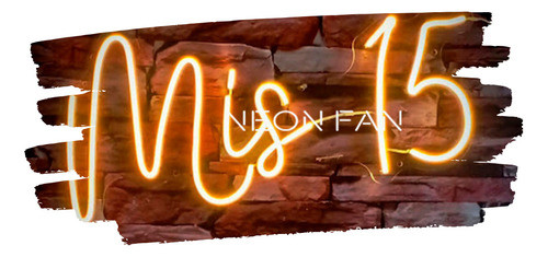 Cartel  Neon Led Personalizado Mis 15 Acrilico Transparente 0