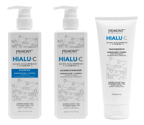 Kit Primont Hialurónico Shampoo + Ac + Tratamiento Hialu C 0