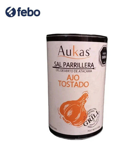 Sal Parrillera Aukas Ajo Tostado 500grs Febo 1