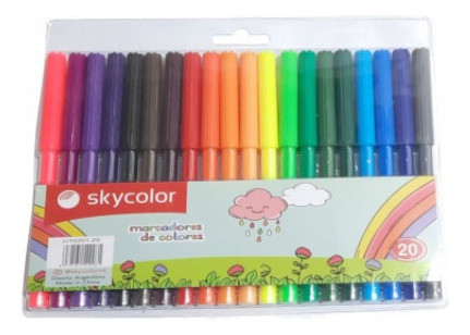 Marcadores De Color Escolares Skycolor X20 Surtidos 1