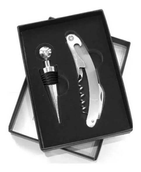 Kit De Accesorios Para Vino En Caja Sacacorcho Tapon 0