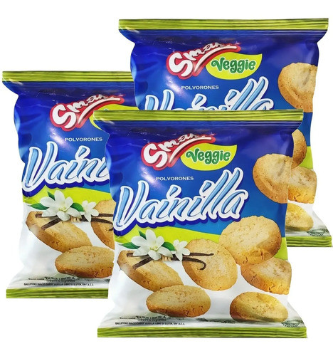 Galletita Polvorones Smams Azucarado Vainilla Veggie 120g X3 0