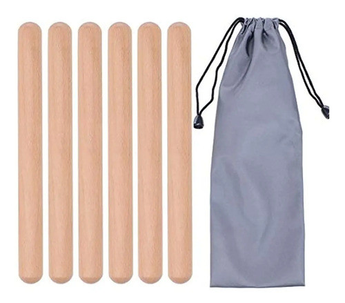 3 Pares De Instrumentos De Percusión De Claves De Madera, Ba 0