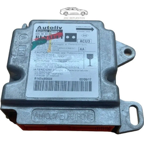 Modulo Calculador Airbag Renault Kangoo Original 0