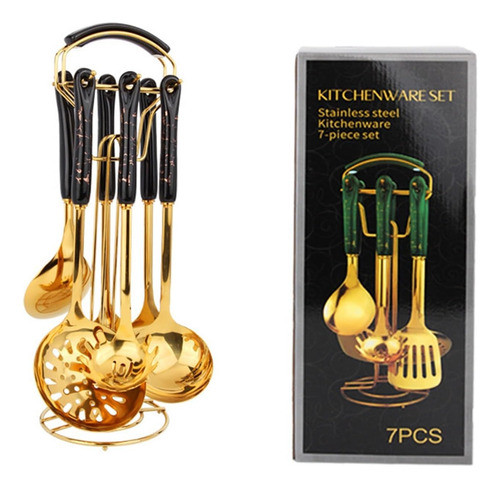 Set De Utensilios De Cocina De 7 Pieza Con Mango De Cerámica 0