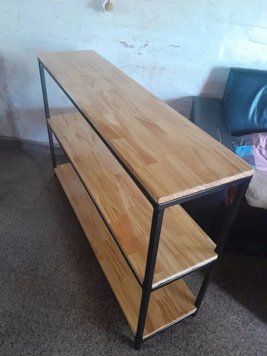 Rack Para Tv En Hierro Y Madera 1