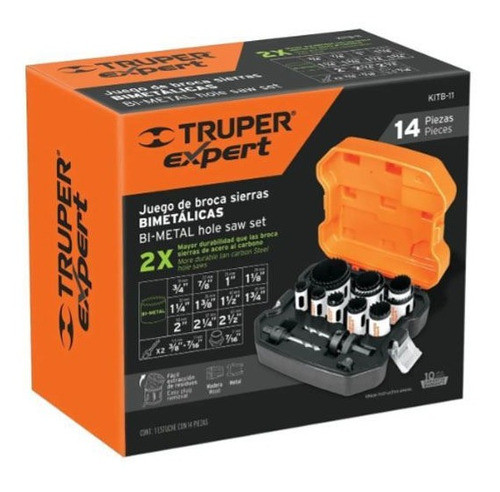 Juego De Sierras Copa P/ Madera Metal 14 Pz Truper Expert Ki 1