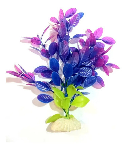 Adorno, Planta Artificial Imp. Para Pecera, 15cm/ Base 4x2cm 0
