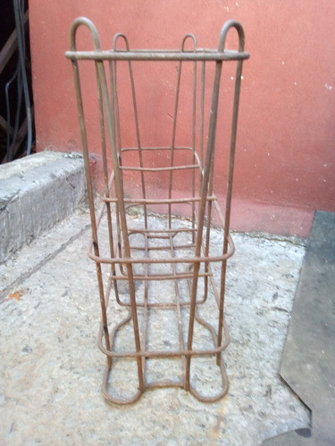 Antiguo Canasto Para 3  Sifones Sodas 36 X 12,5 X 32,7 Alto 1