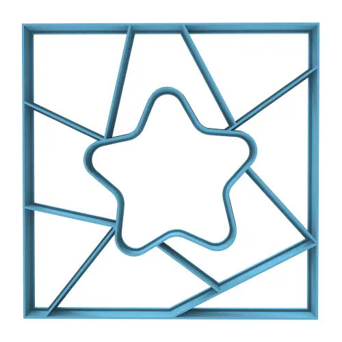 4203 Mosaico Cuadrado Con Estrella 12cm 1 Cortante Galletas 0