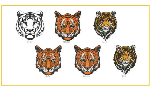 6 Matrices P/ Maquinas De Bordar Caras De Tigres 0